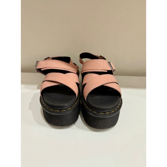Dr. Martens Voss II Athena Leather Strap Platform Sandals Peach Beige Women's 9 - Picture 4 of 7